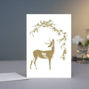 5 x Greeting Cards - Deer in the Golden Woods
