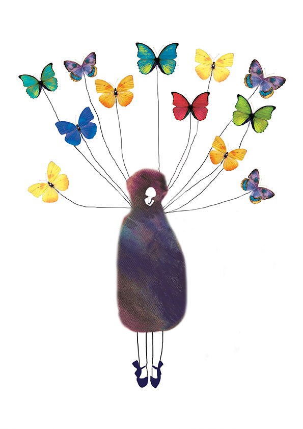 Lady With The Butterfly Cloak - Rainbow